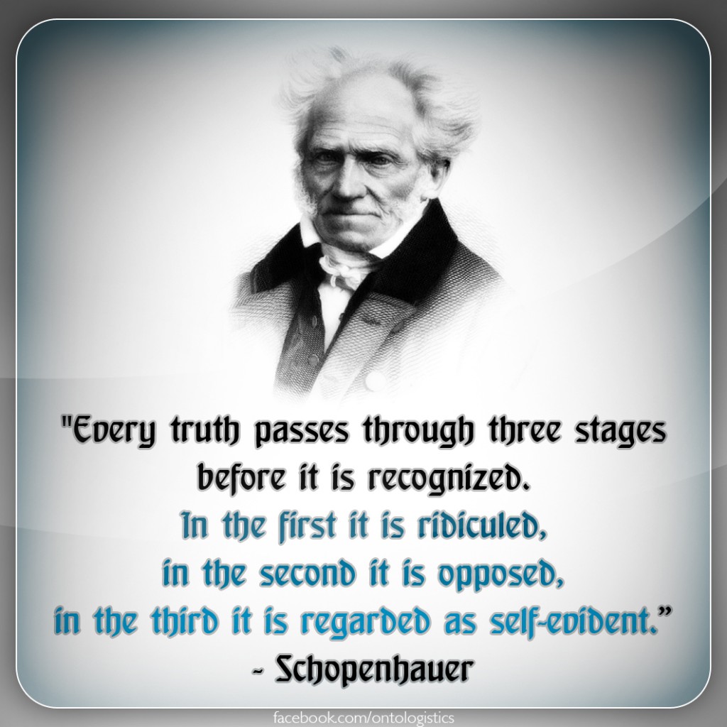 schopenhauer three truths ridiculed opposed self evident